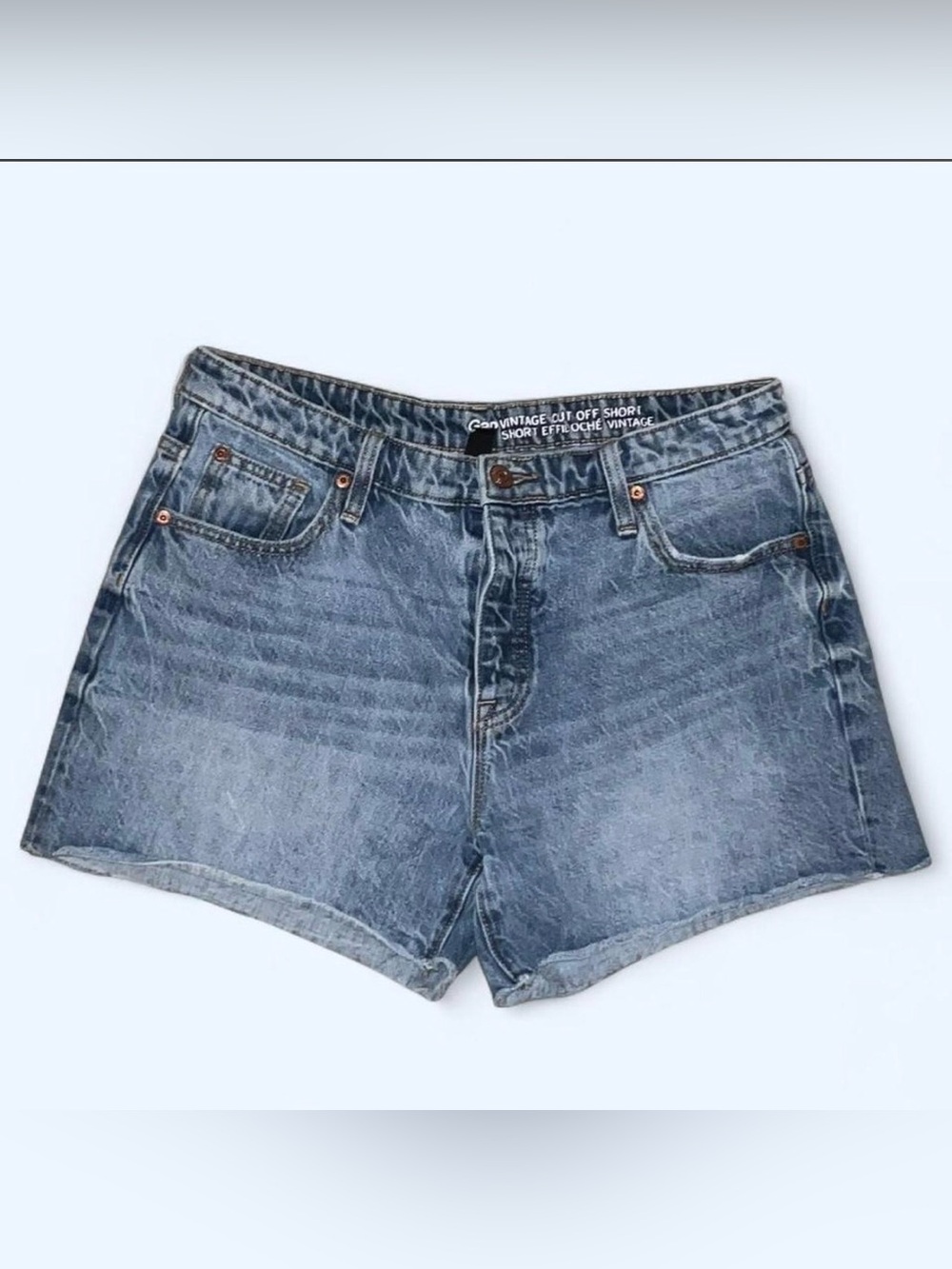 GAP Size 8 Women’s Vintage Cut Off Denim Shorts Medium Wash High Rise